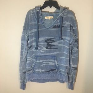 Blue and Black Camouflage Vintage Hoodie